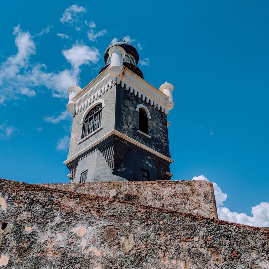 The lighthouse tower at El Morro