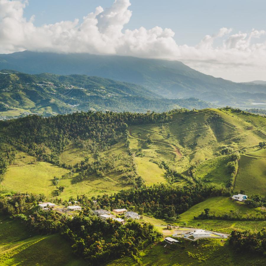 Breathtaking view of the lush valleys in Las Piedras.
