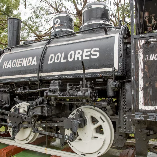 The historic train at Hacienda Dolores in Penuelas
