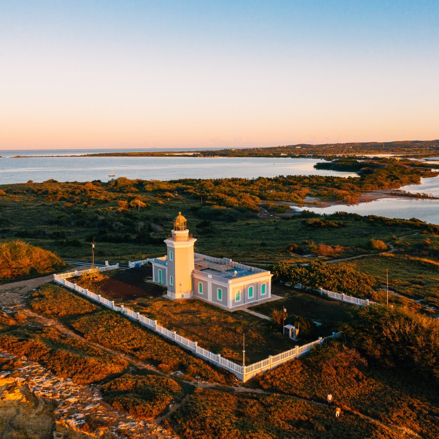 Aerial view of Los Morillos lighthouse 