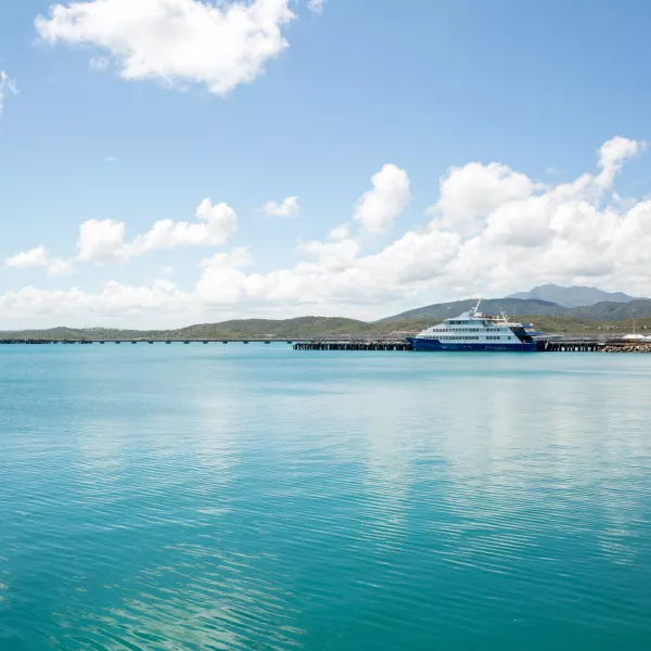 A ferry docked at the Ceiba Ferry Terminal 
