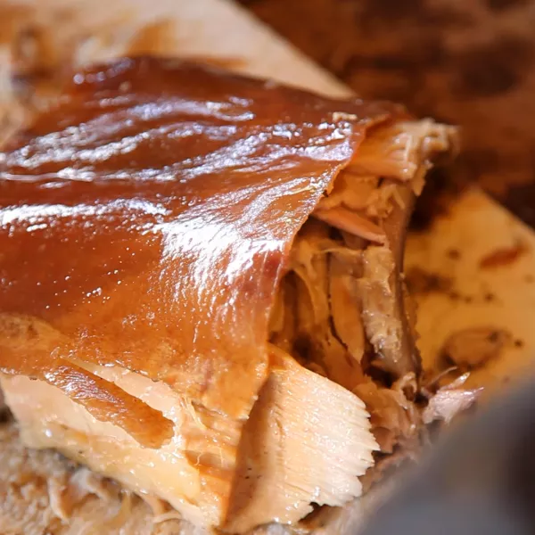 Roasted pork, also known as lechón, a staple of traditional Puerto Rican dishes.