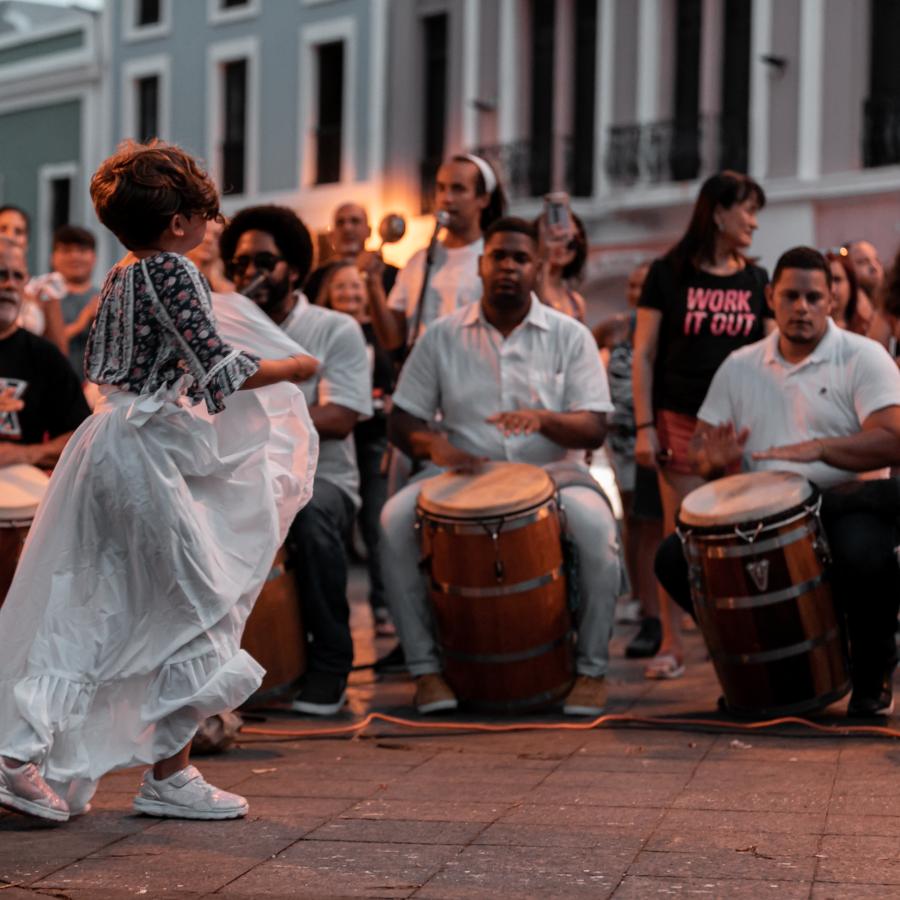 Woman dances bomba