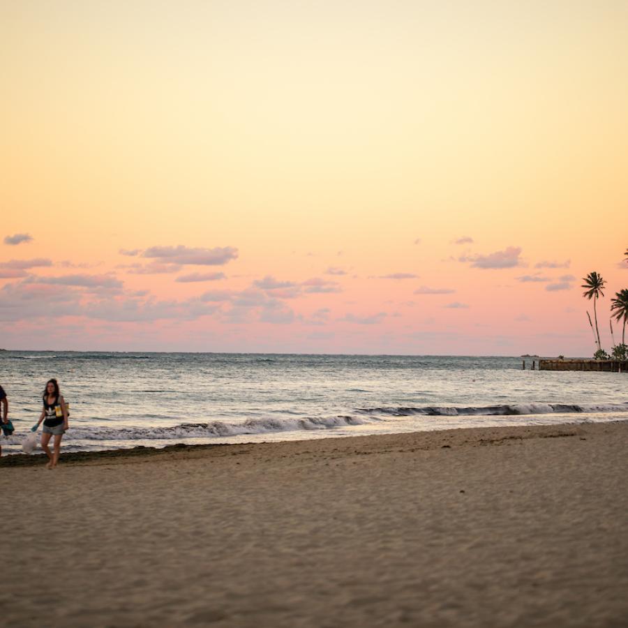 Isla Verde Beach at sunset