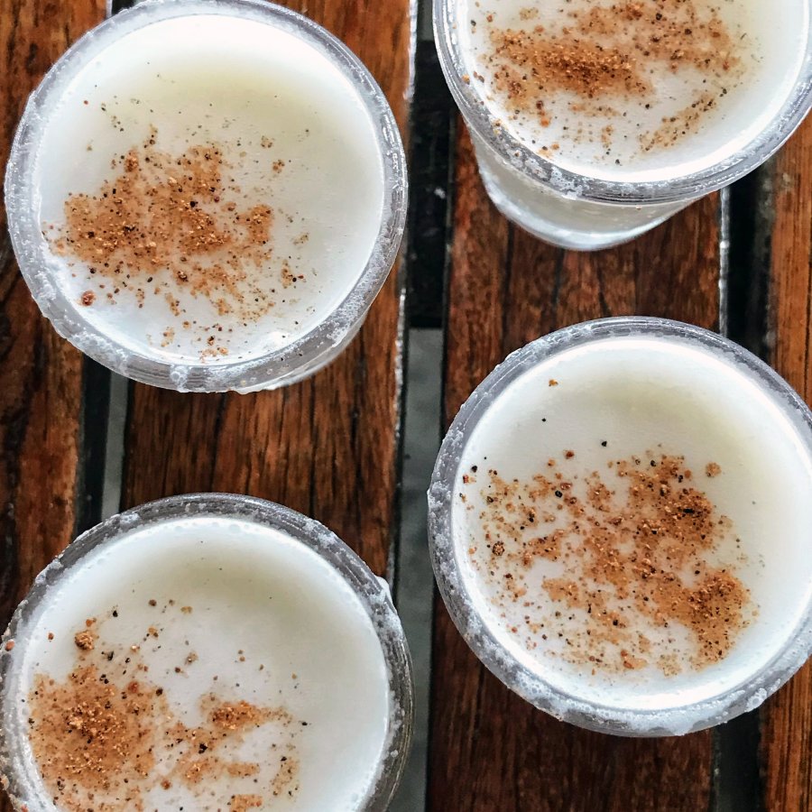 Coquito shot glasses.