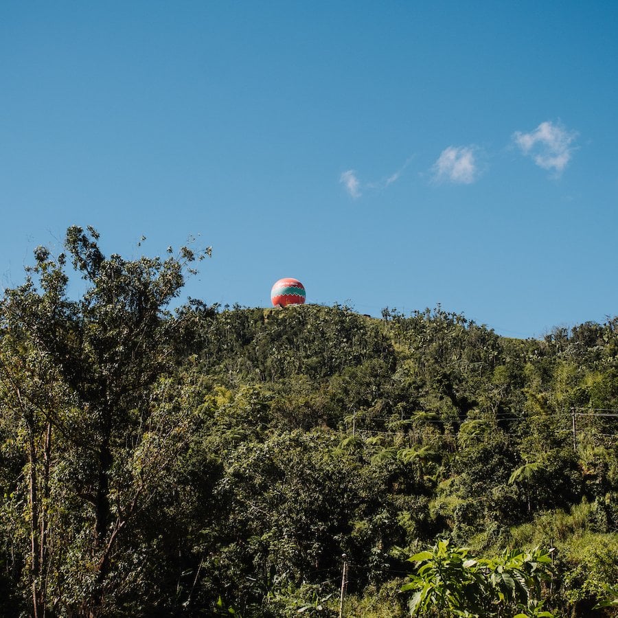 View from the former aerostatic globe atop a mountain in Jayuya.