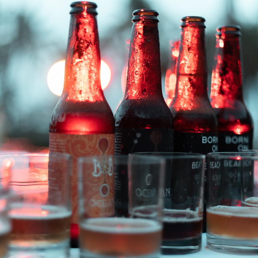 A flight of Ocean Lab beer