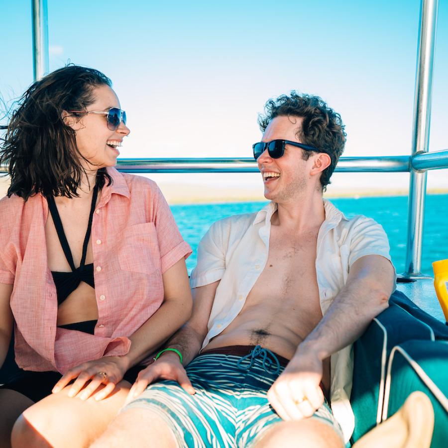 couple on a boat tour