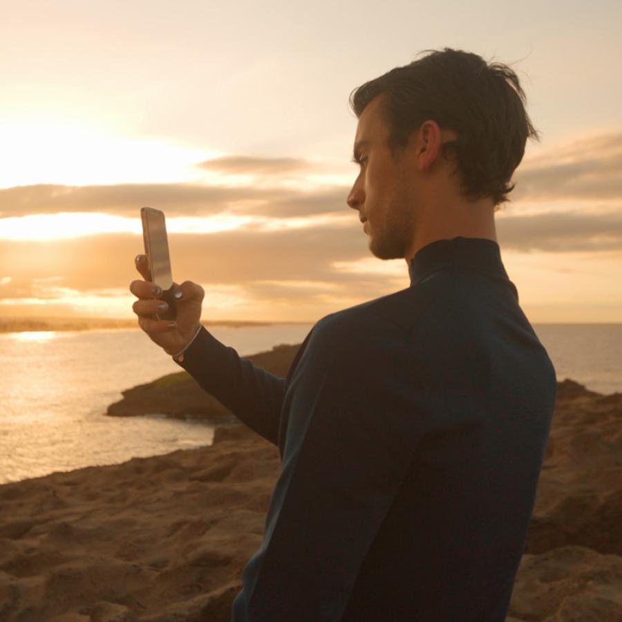 Christian Cowan snaps a selfie at a beach in Puerto Rico.