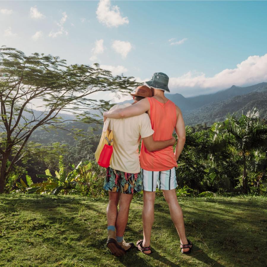 couple overlooking rain forest