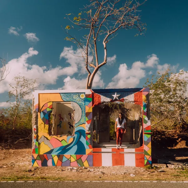 View of a mural in Guayama