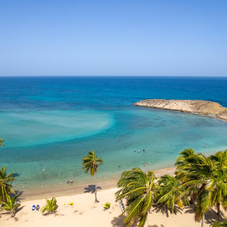 Aerial view of Montones Beach in Isabela