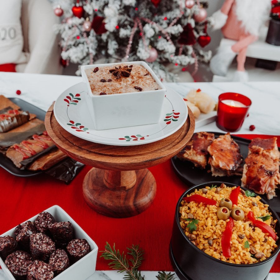 The parranda night is not complete without a festive plate of delicious Christmas food.