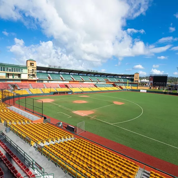 Una vista del Estadio Hiram Bithorn en San Juan.