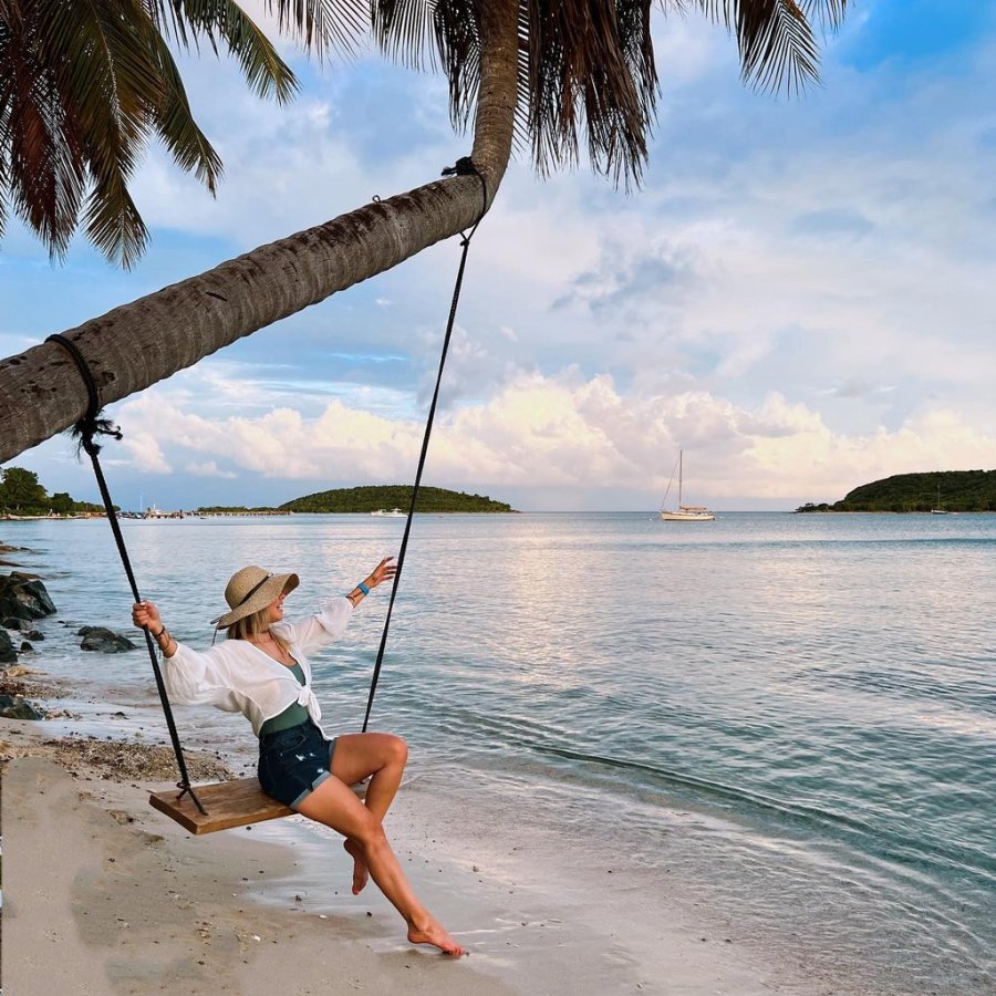 Woman in swing in Vieques.
