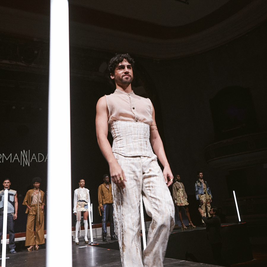 Herman Nadal presents his fashion collection at a Rolling Stone event in Bogotá, Colombia. 