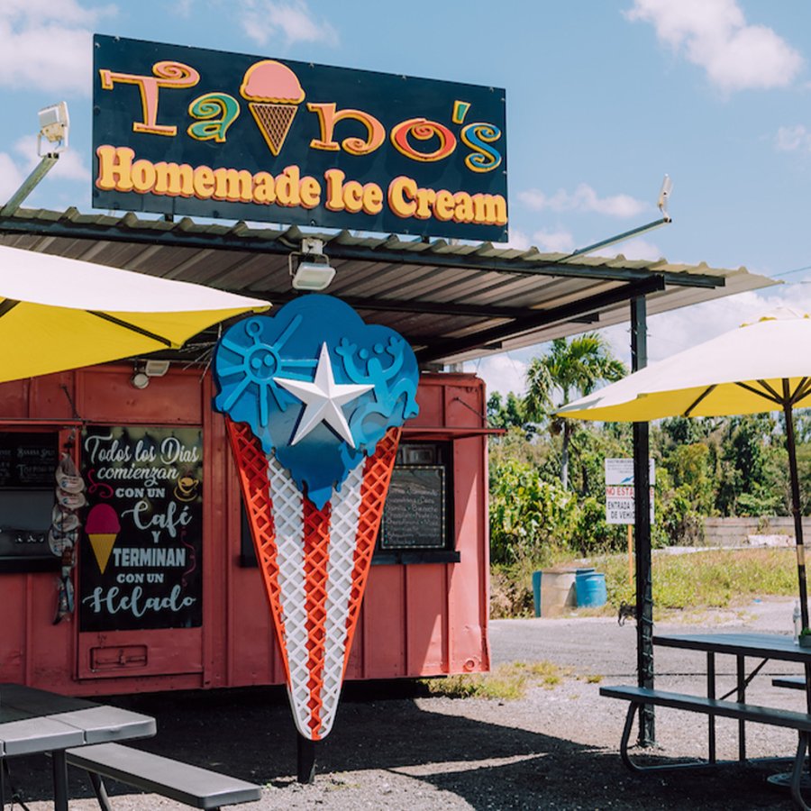Tainos Ice Cream,Tacos and Café, a casual outdoor food stand in Camuy, Puerto Rico.