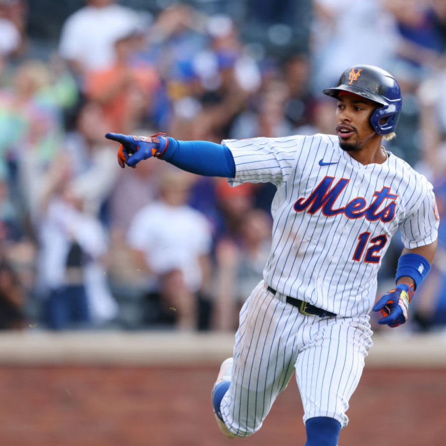 Francisco Lindor, Puerto Rican MLB player, fielding during a game