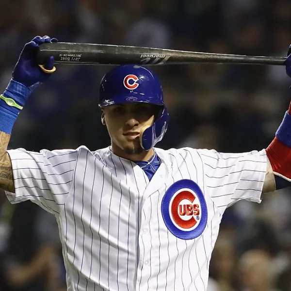 Javier Báez, famous Puerto Rican baseball player, in action