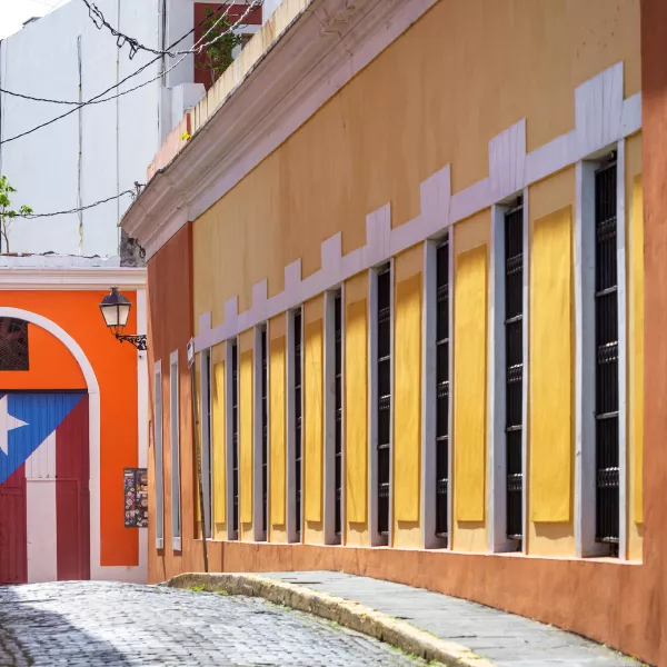 Cobblestone street in Old San Juan.