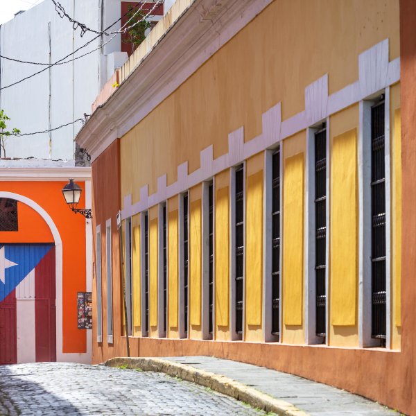 Cobblestone street in Old San Juan.