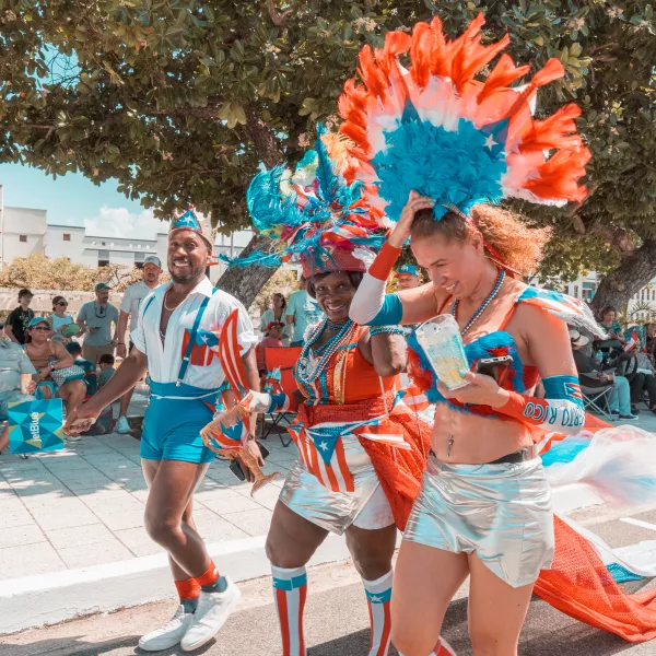 People dancing at parade in Puerto Rico