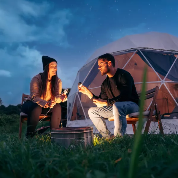 Night views at Clouds Glamping in Ciales.