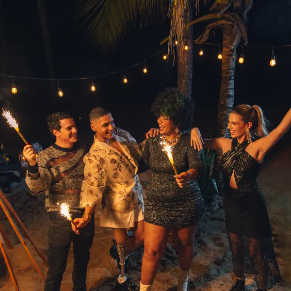 Group of people celebrating New Years Eve