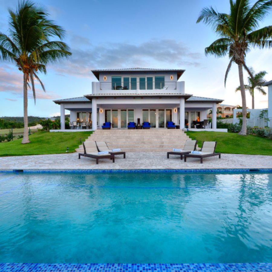 Poolside view of Martineau Belle Playa villa.