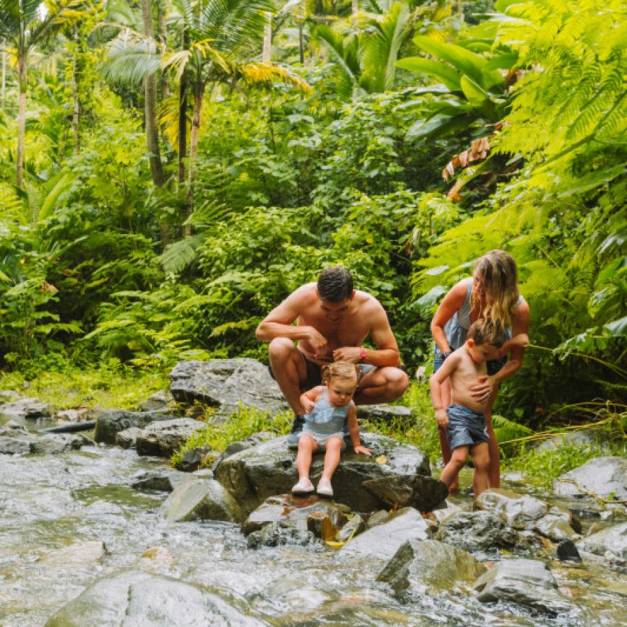 Familia disfruta de El Yunque