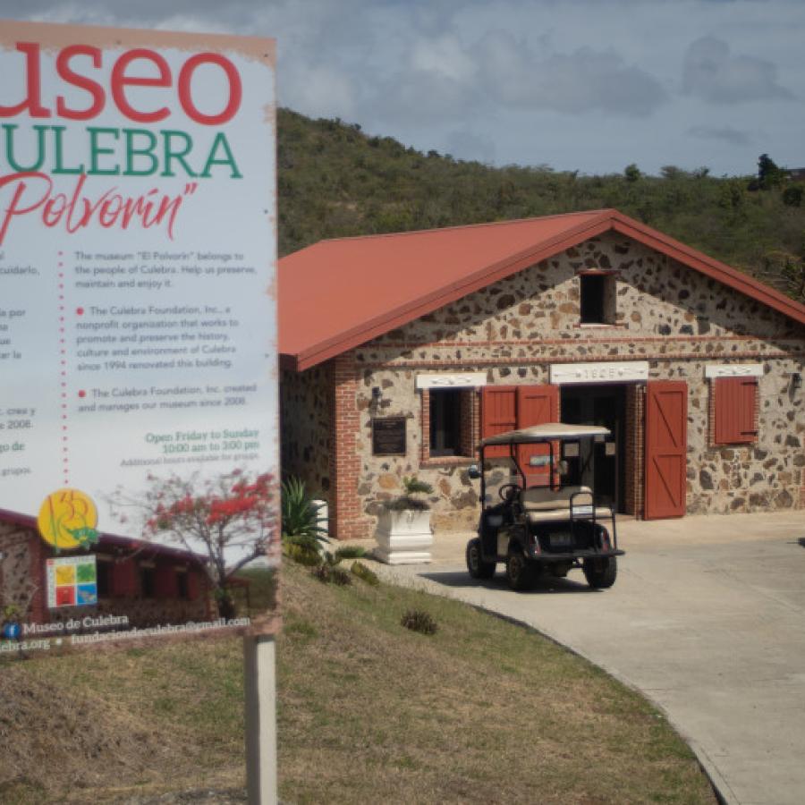 Entrance view at the Museum of Culebra. 