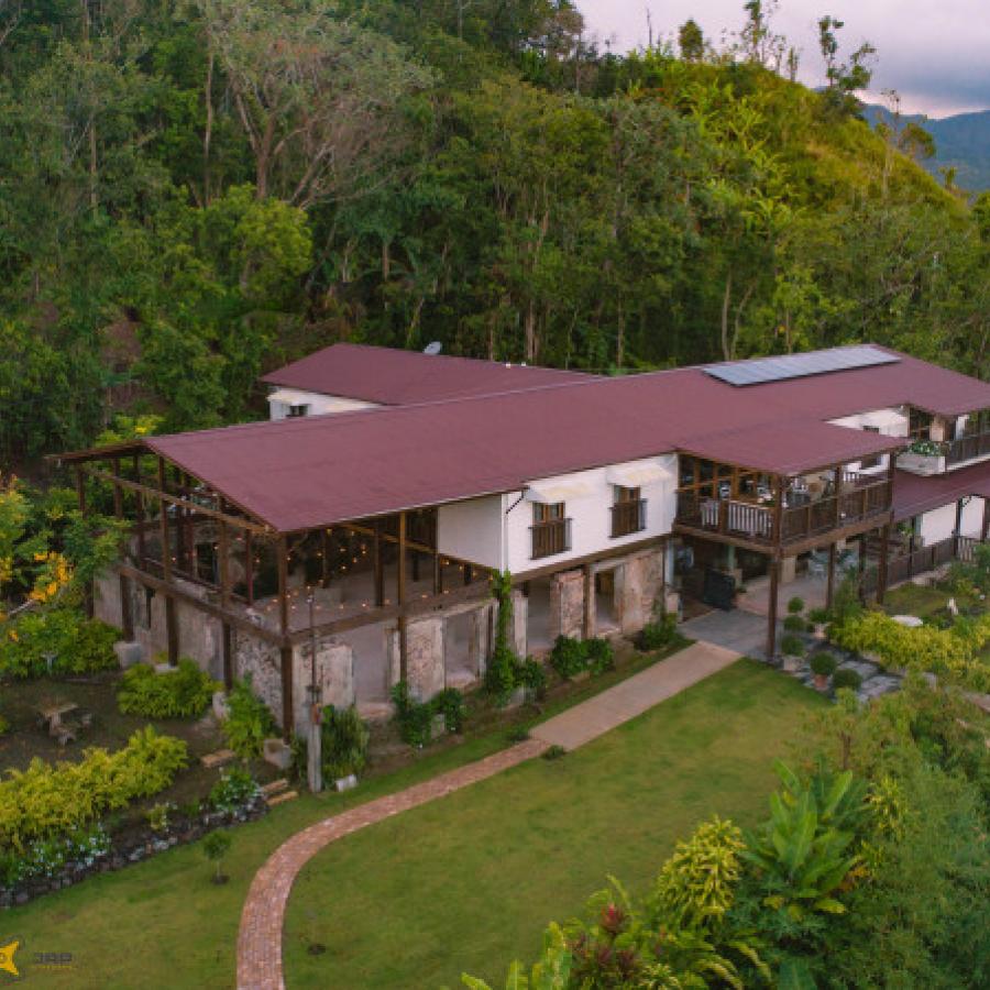 Overhead view of Hacienda La Mocha coffee plantation.