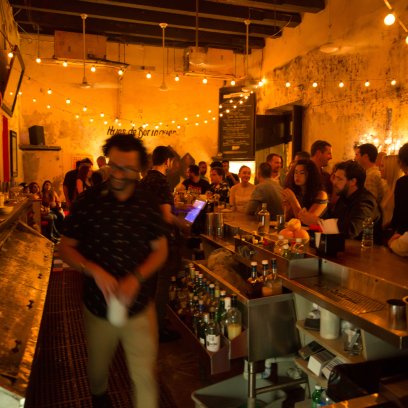 Cozy nightlife scene at La Factoría, a top Old San Juan nightlife spot.