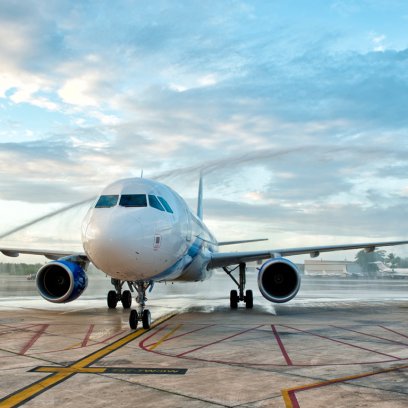 Exterior view of the Luis Muñoz Marín Airport in Puerto Rico.
