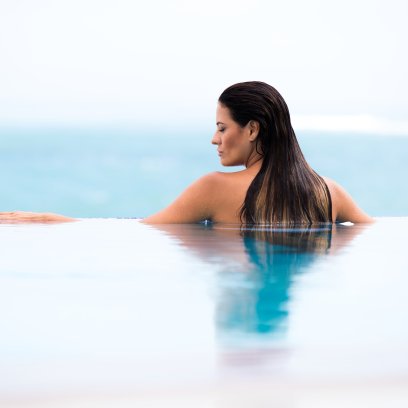 Relaxing in the pool