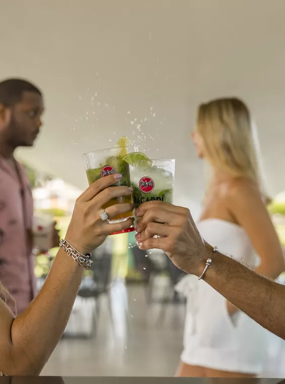 Celebration with rum cocktails.