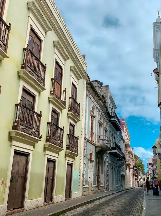 A narrow street in Old San Juan