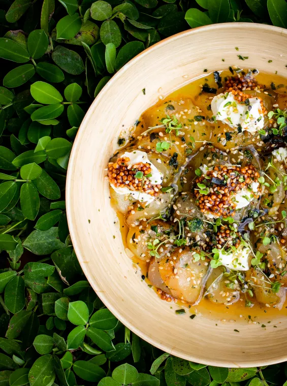 A plate of stewed by Chef Raul Correa
