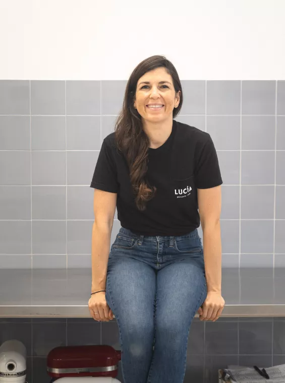 Chef Lucía Merino in her kitchen.