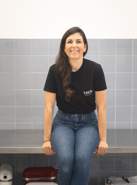Chef Lucía Merino in her kitchen.