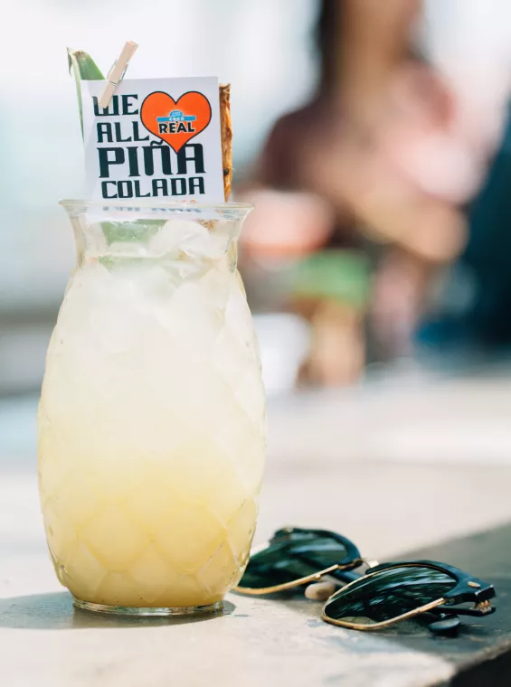 A piña colada cocktail, the national drink of Puerto Rico.