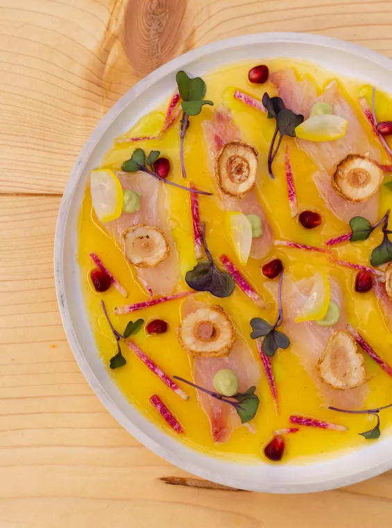 A colorful plate of delicious food from Casa Abierta.