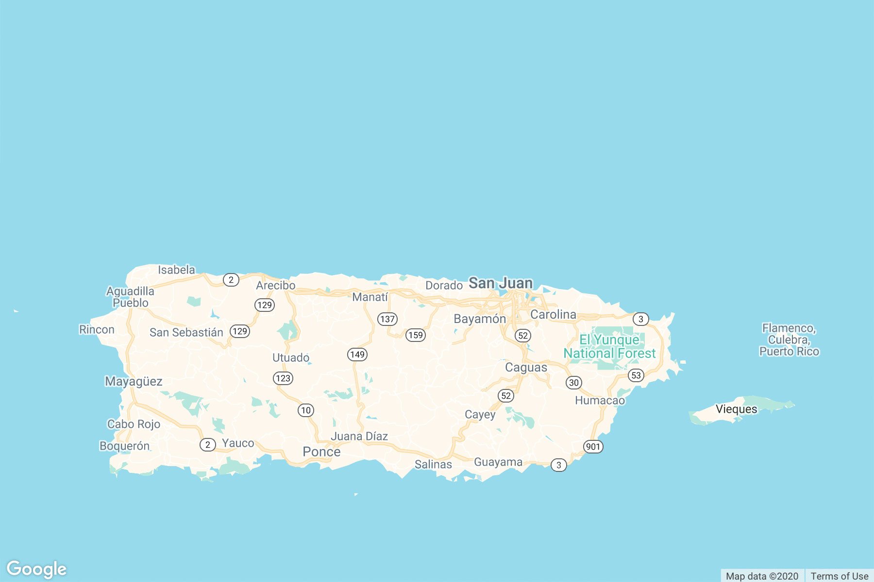 Map of Puerto Rico